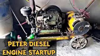 Peter Diesel Engine Startup | Generating Electricity By Peter Diesel Engine | Antique Engine