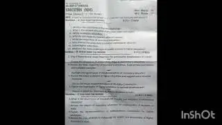 BG 3RD SEMESTER PREVIOUS YEAR QUESTION PAPER OF EDUCATION MULTIDISCIPLINARY COURSE 