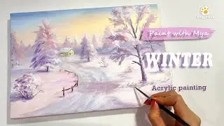 How to paint Winter /Step by Step/ Acrylic Painting #081