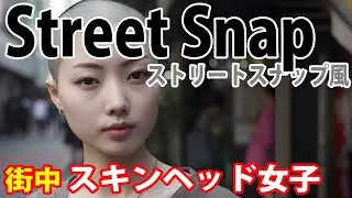 街中のスキンヘッド女性、坊主頭の女性　2023年04月30日