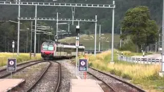 Swiss trains at Noiraigue