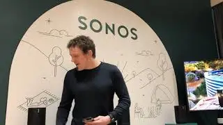 Demonstrating the smart speaker Sonos Move with Google assistance and Amazon Alexa