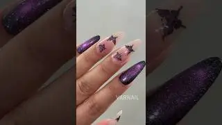 💅How about this Purple Butterfly Cat Eye Nail? #nails #simplenails #nailtutorial