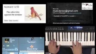 Keyboard lesson 11 of 50. Title: Robin ticks window, Complete play along free keyboardcourse/score