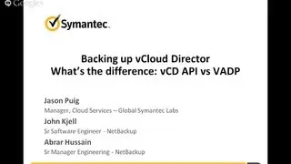 Backing up vCloud Director | What's the difference between the vCD API and VADP?