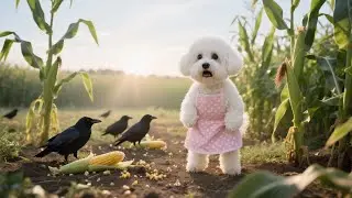 🐦🌽 Crows Steal Corn?! How Will Mother and Baby Chon Chon Protect Their Garden? 😱🐶