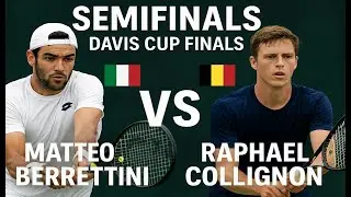 Matteo Berrettini Vs Raphael Collignon | SEMIFINALS Tennis Davis Cup Finals Italy | Live Score