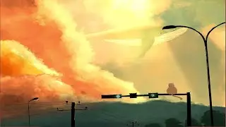 Sound whale fly in sunset video 4k, music lofi - Reminiscing about past memories  [ cat and chill ]