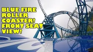 Battle of Blue Fire Roller Coaster Front Seat POV Quancheng Euro Park China 蓝火之战