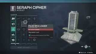 Seraph Cipher Artifact | Season 19 Mod Preview (Destiny 2: Season Of The Seraph)