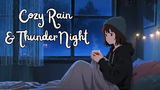 Heavy Rain on Window Anime Thunderstorm Ambience  Sleep, Study & Meditation Sounds