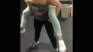 Short girl lift and carry tall girl #piggyback