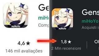 Genshin Impact Ratings On PlayStore Right Now.