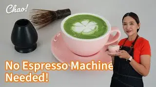 3-Minute Hot Matcha Latte at home or a Matcha Bar without an espresso machine