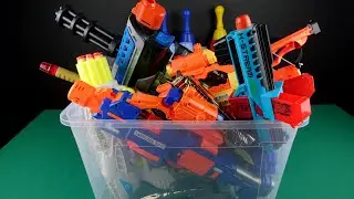 Basket Full of Toy Nerf Guns!! Slime Gun - Automatic Nerf Weapons and Toy Pistol