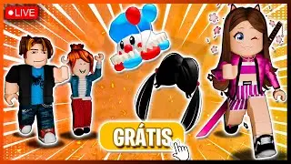 🔴LIVE! PEGANDO ITENS GR&Aacute;TIS NO ROBLOX E JOGANDO COM INSCRITOS