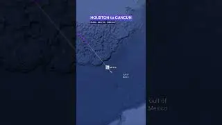 HOUSTON to CANCUN  Flight Route - Time and Distance