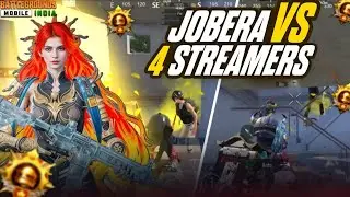 4+ PRO Streamer's Got SCARED by jobera |  CONQUEROR Lobby🔥|jobera vs 4 streamers 1VS4 clutches☠️    