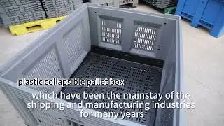 large plastic collapsible pallet box