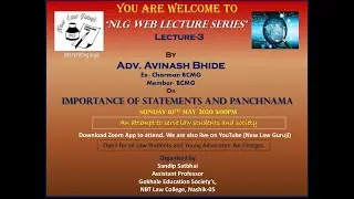 New Law Guruji Lecture Series:  Lecture-3 by Adv. Avinash Bhide, Ex Chairman-BCMG & Member, BCMG