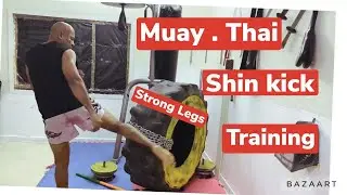 Muay Thai shin kick Training  steel