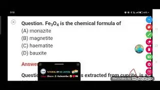 Fe3O4 is the chemical formula of :-  (A) monazite  (B) magnetite  (C) haematite  (D) bauxite