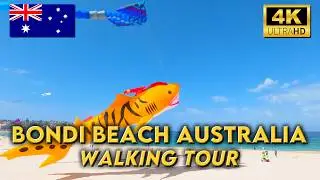 WALKING AROUND BONDI BEACH AUSTRALIA | Bondi to Tamarama Along the Cliffs | 4K UHD Video Walk