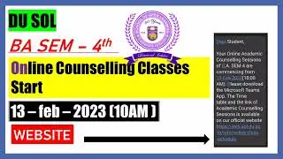 DU SOL 4th semester Online classes Start 2023