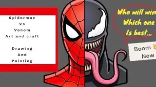how to draw and paint SPIDER_MAN vs VENOM (face to face) using acrylic paint  #paint #spiderman