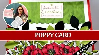 Poppy Card, #StampinUp bloom and grow, leaf punch and mask, quick video, #remembrance #poppy