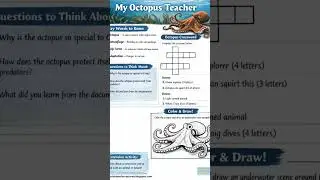 🐙free activity sheets inspired by the documentary my octopus teacher #homeschool #freeactivities