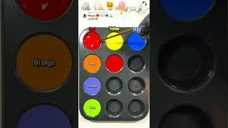 Create 3 basic colors ❤️+💛+💙 into 9 magical colors #colormix #colormixing #satisfying #asmr #asrm