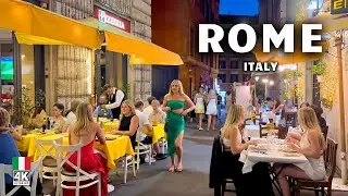 Walking in Rome, Italy 4K 🇮🇹 | Trevi Fountain & Spanish Steps | No Talking Night Walk