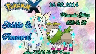 [ 2 Shinies in 1 Day ] Live Shiny Skiddo after 1001 Eggs and Random Shiny Amaura after 27 Eggs