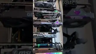 This mining rig makes around 1300$ per month  after electricity cost