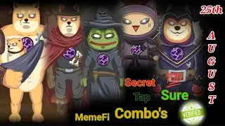 MemeFi today's Secret Tap Combo 25/08/2024 Get free 500K MemeFi coins daily verified airdrop