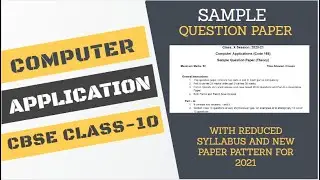 Sample Paper Computer Application Class X  2021