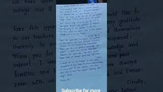 Farewell speech for School and College in English #englishessay #handwriting #susrangoli