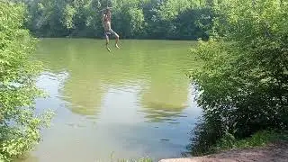 2025.07.10 Super  Rope Jump at Kazanka River in Kazan Тарзанка премиум на Казанке