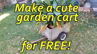 How to make a cute garden pot plant cart from old lawnmower parts and a timber box! DIY Project.