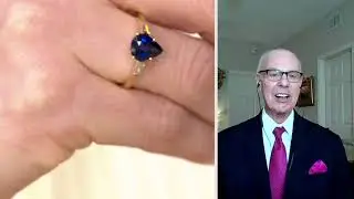 Vault Pear Cut 1.30 Carat Blue Sapphire & Diamond Ring 14K Gold on QVC