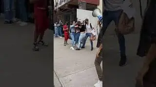pelea de mujeres en fila de vacunaci&oacute;n covid-19 en la prepa #9 #prepa9 #peleas