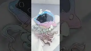 Sleep kitty with its gradient jellyfish🤗  #enamelpins #anime #catpin #cat