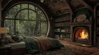 Soothing Rain and Fireplace Sounds for Sleep, Study, and Relaxation - Medieval Setting