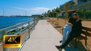 Relaxing Walk Along Votsalakia Beach | Sounds of Piraeus Coastline in Greece 🇬🇷