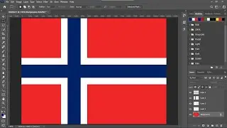 Flag of Norway design in Photoshop