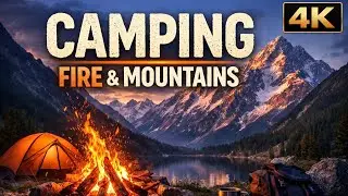 Experience the peaceful beauty of nature with this 4K Camping Fire and Mountain video.