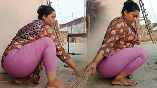 Pakistani Village Women Cleaning Floor -Village Life - Daily Routine - Resham Daily Routine