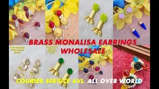 BRASS MONALISA STONE JEWELLERY WHOLESALE..#REAL MONALISA JEWELLERY..#BRASS MATTE GOLD POLISH EARRING