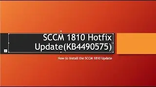 SCCM 1810 hotfix update